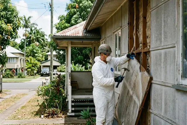 Fibro wall cladding on a low-set home